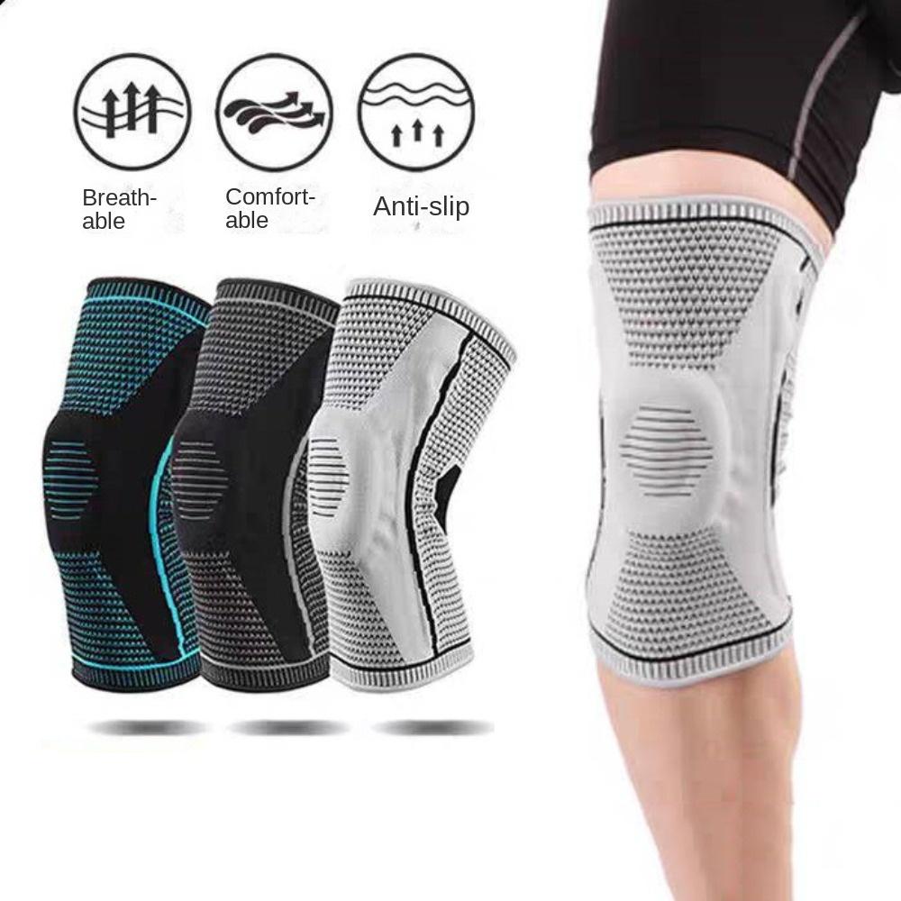 1 Pair Breathable Silicone Knee Pads High Elastic Knee Braces Sports Knee Pads  Basketball