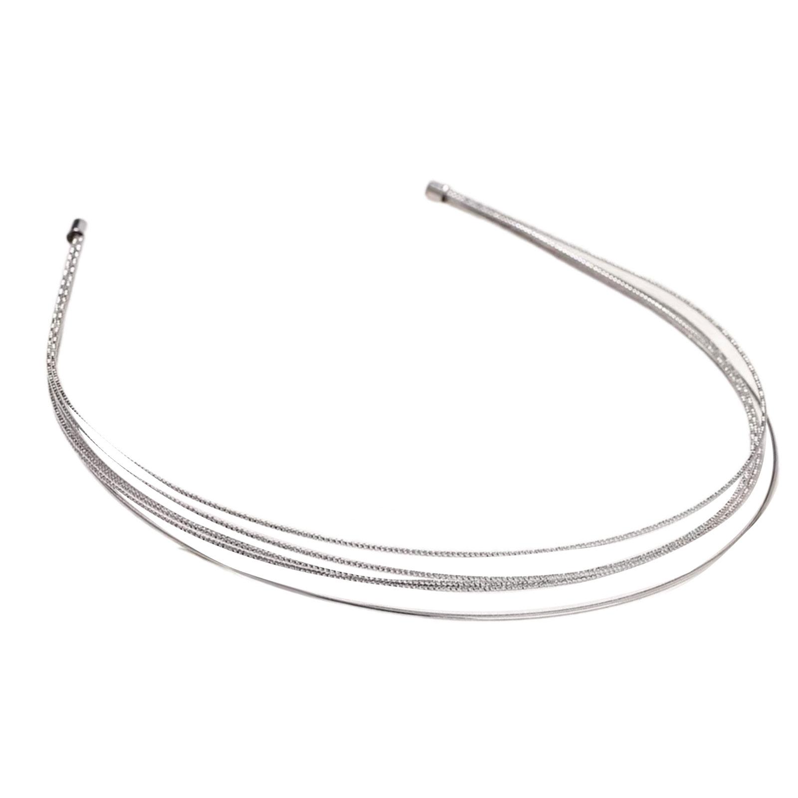

Korean Charm Thin Metal Hairband Securely Fit Hair Hoop Sports Dance Activity Stylish Hair Band Multilayer Design серебряный
