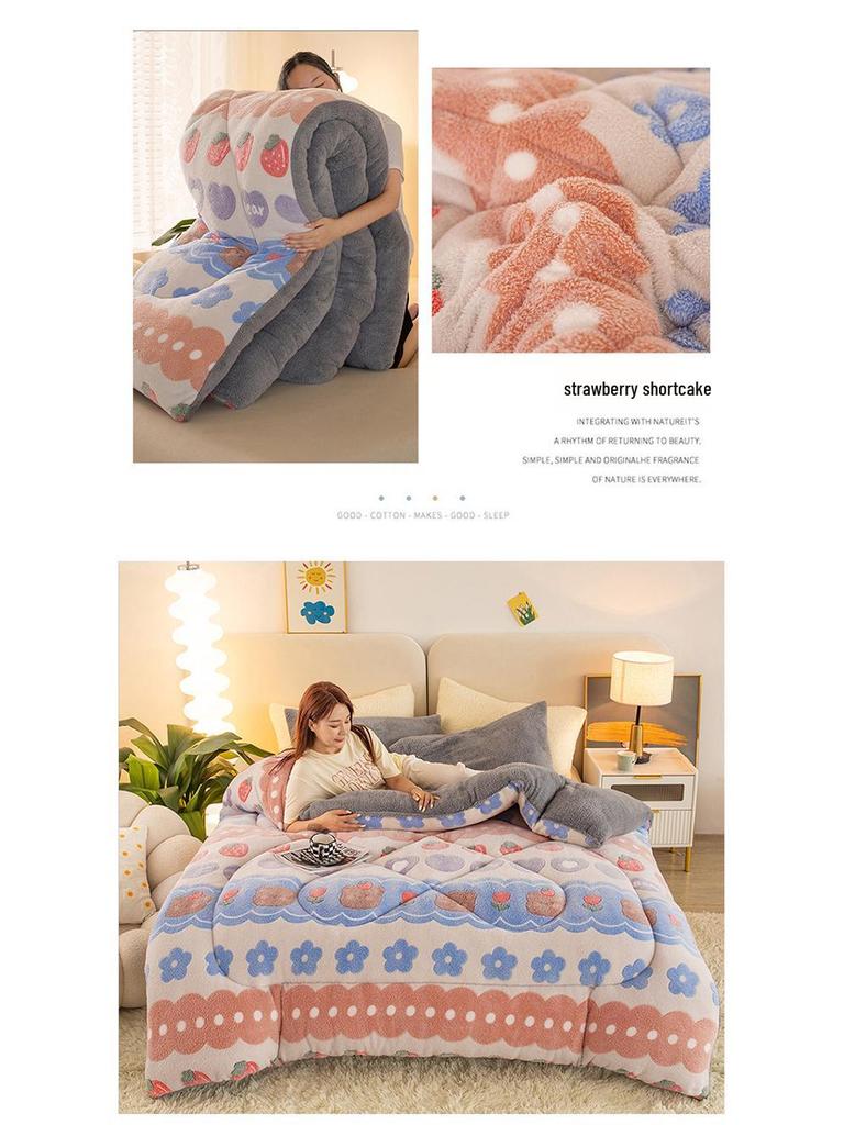 Thickened Winter Coral Fleece Blanket with Snowflake Design for Dormitory Mattresses