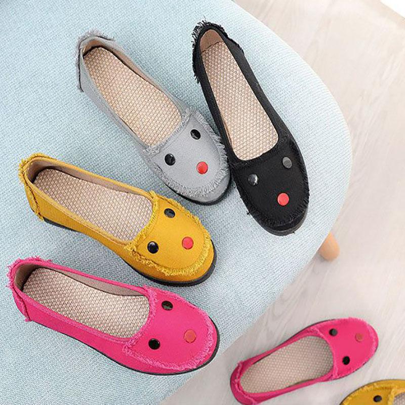 Women's Shoes Old Beijing Cloth Shoes Flat Heeled Casual Shoes Single Shoes One Foot Stirrup Shallow Mouth Low-top Shoes