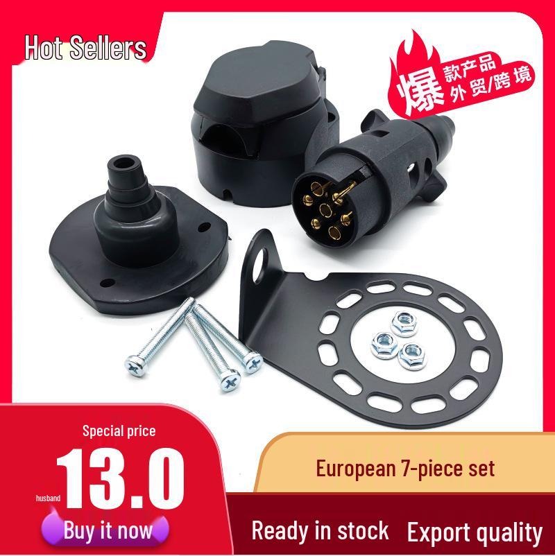 Europäische 7-Pin Nylon-Steckdose mit Gummipolster für Wohnmobil-Anhänger