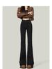 Women's Black High-Waisted Micro-Flare Jeans - 2024 Autumn/Winter Slimming Bell Bottom Pants