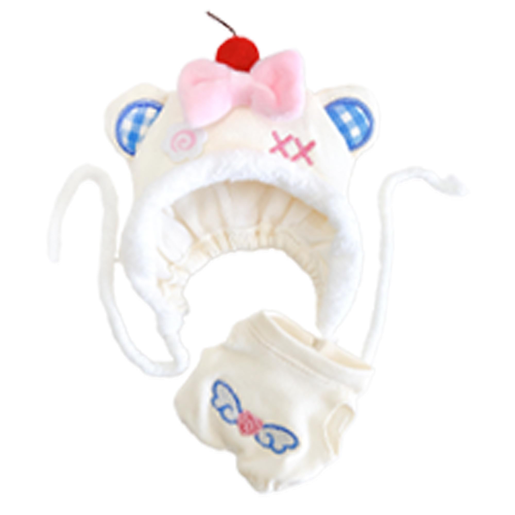 

Kigurumi Cap Clothes Set Plush Kigurumi Otaku Doll Kpopdoll Costume & (10cm) White, Clothes, Accessories, Activities, Mascot, [Used] белый