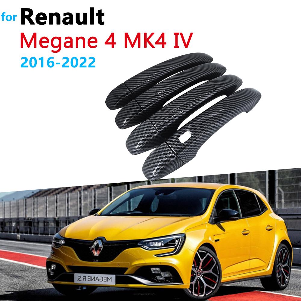 

Прочная крышка дверной ручки из углеродного волокна для Renault Megane 4 IV MK4 2016 ~ 2022 Внешний вид автомобиля украшает защитные аксессуары