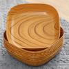 7Pcs/Set 14cm Bone Spitting Dish Imitation Wood Grain Square Tray New Snack Plates