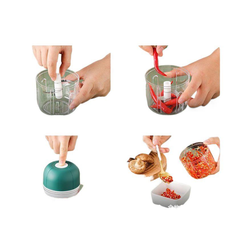 Electric Garlic & Meat Grinder: Automatic Garlic Mincer, Masher, Press, Crusher, Chopper for Household Use