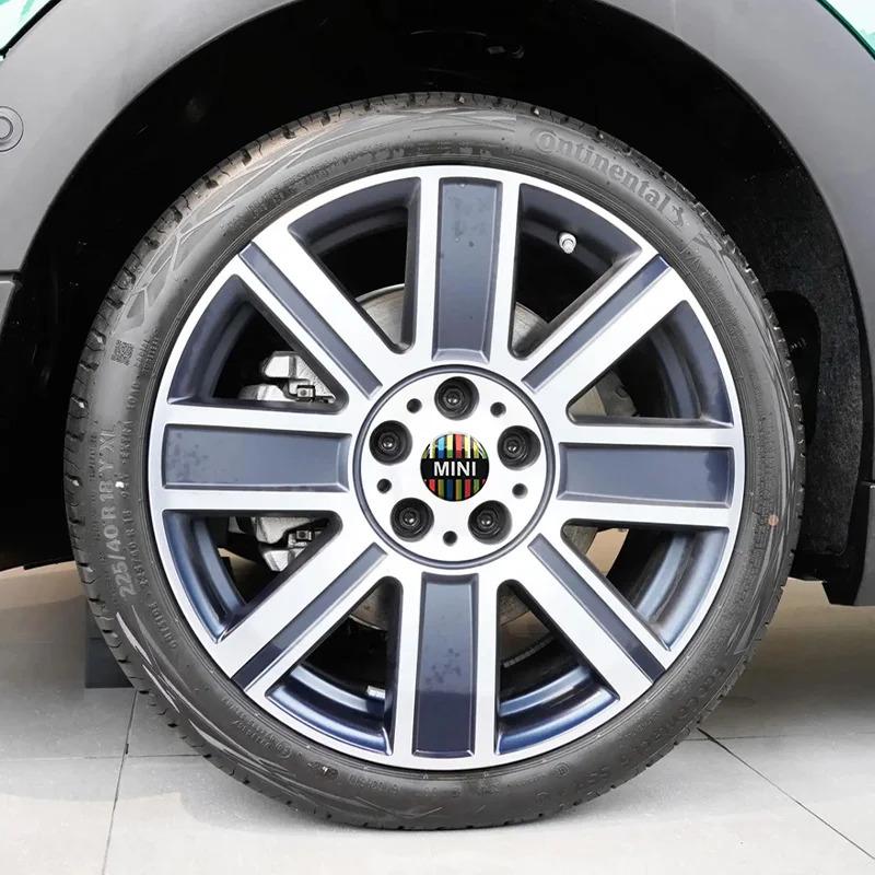 4PC 52mm Epoxy Car Styling Wheel Center Hub Caps Emblem Badge Stickers For MINI COOPER One S JCW R50 R53 F55 F56 R57 R58 R59 R60