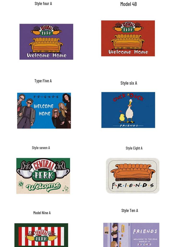 Friends TV Show Large Entrance Mat: Silk Loop, Dirt-Resistant, Wash-Free, Non-Slip, Cuttable