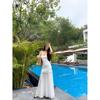 Temperament Dress Women's Summer Vacation Style Seaside Wear Suspender Long Dress Mesh Splicing Skirt