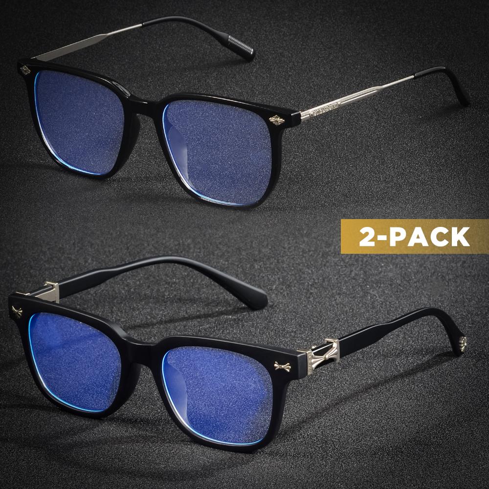 

CRIXALIS 2PCS Classic Square Anti Blue Light Glasses Men Reading Books Glasses Women Prescription Eyewear Computer Eyeglasses