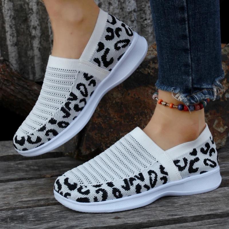 Fashion 2024 New Women's Shoes Hot Sale Leopard Print Women's Vulcanize Shoes Fashion Slip-on Ladies Casual Shoes Light Mesh Sneakers