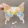 Kawaii Big Butterfly Wing Hairpins Mesh Flower Headband Elegant Elf Ear Headband  Kids Gift