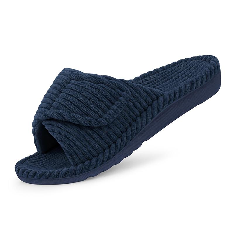 Fashion Kidmi Women Slippers Corduroy Bedroom Shoes with Arch Support Velcro Adjustable Women's Cotton Slippers House Slippers for Women