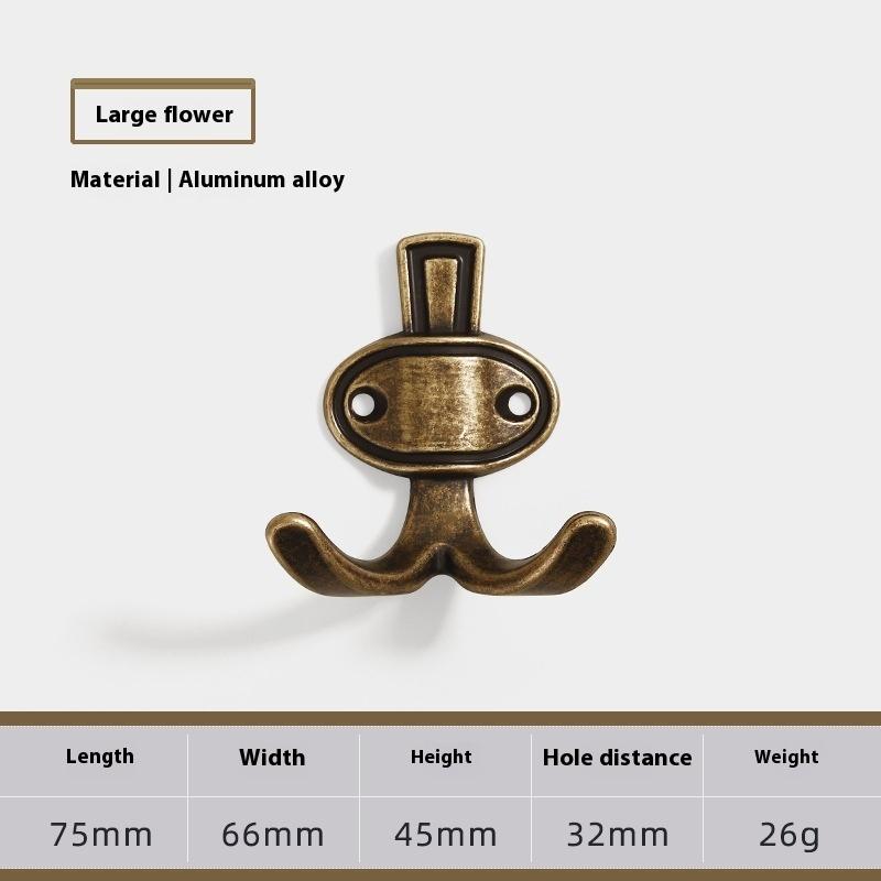 1Pcs Zinc Alloy Bronze Wall Mounted Hook Rustic Key Coat Bag Hat Hanger Robe Hooks Hanging Kitchen Bathroom Room Coat Rack Hooks