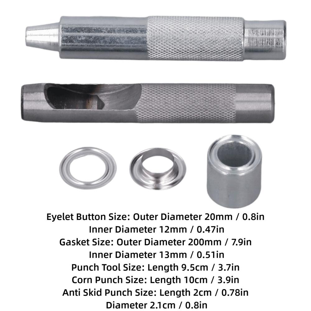 

100 Sets Stainless Steel Grommet Tool Kit Durable Canvas Grommet Kit Grommet Setting Tool For Tarps