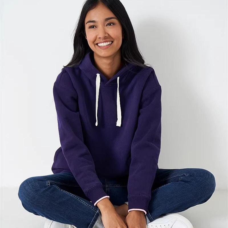 British Original Order Boat Anchor Spring and Autumn Loose Large Version Cotton Spring and Autumn Solid Hood Women Pullover Hoodie Fleece Shirt