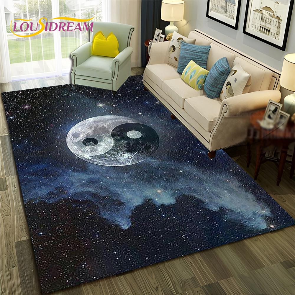 Chinese Bagua Yin Yang 3D Tai Chi Carpet Rug for Home Living Room Bedroom Sofa Doormat Decor,Child Area Rug Non-slip Floor Mat