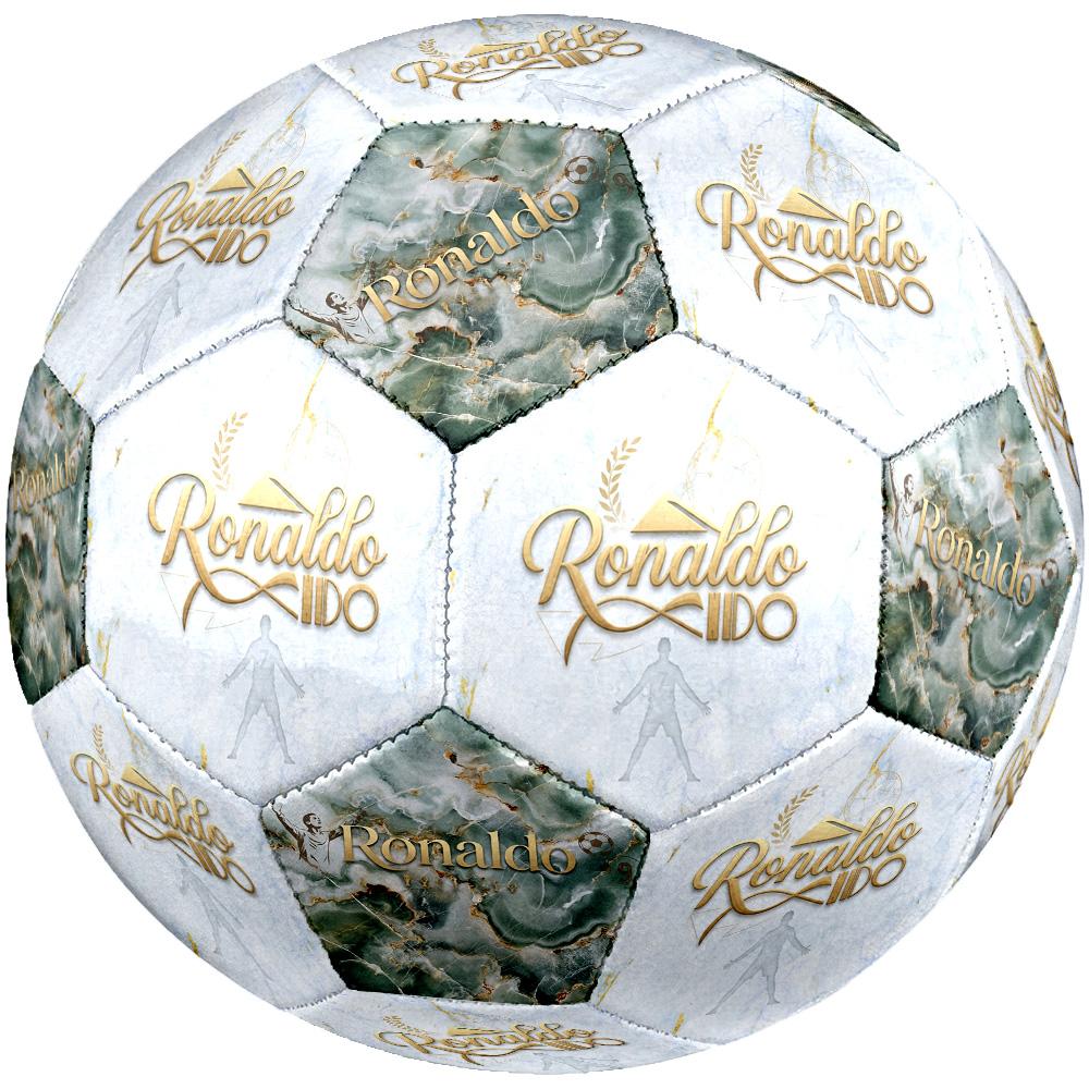 Ronaldo's Golden Legacy Size 5 Football Machine Sewn Indoor/Outdoor Training and Matches Ideal for Soccer Enthusiasts