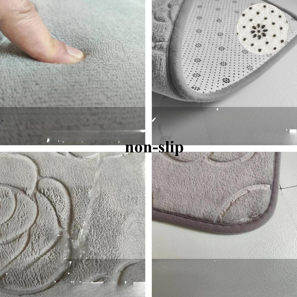 Thickening Bathroom Cashmere Mat Bath Non-slip Carpets In Wash Basin Bathtub  Floor Rug Shower Room Doormat Memory Foam 3D Pad