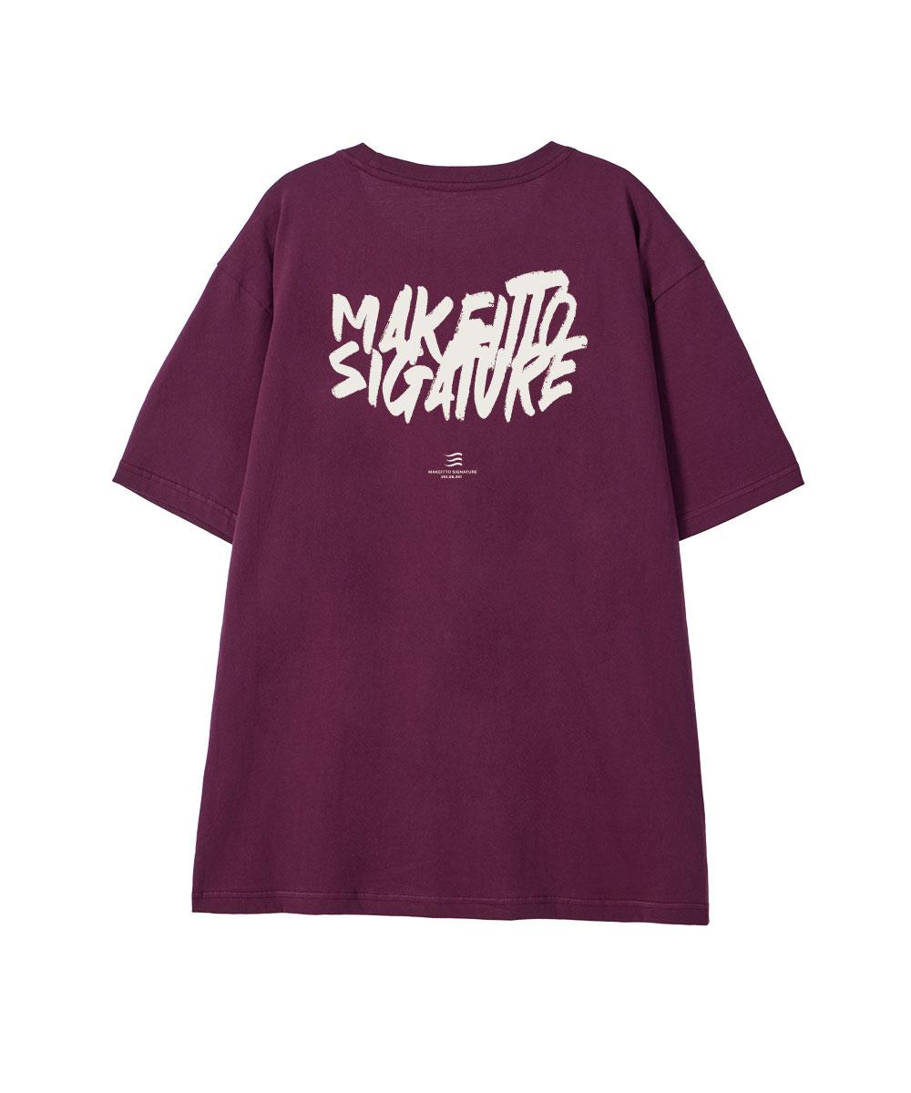 Make It Two [Graffiti Logo] Crew Neck Tee_Wine Xl