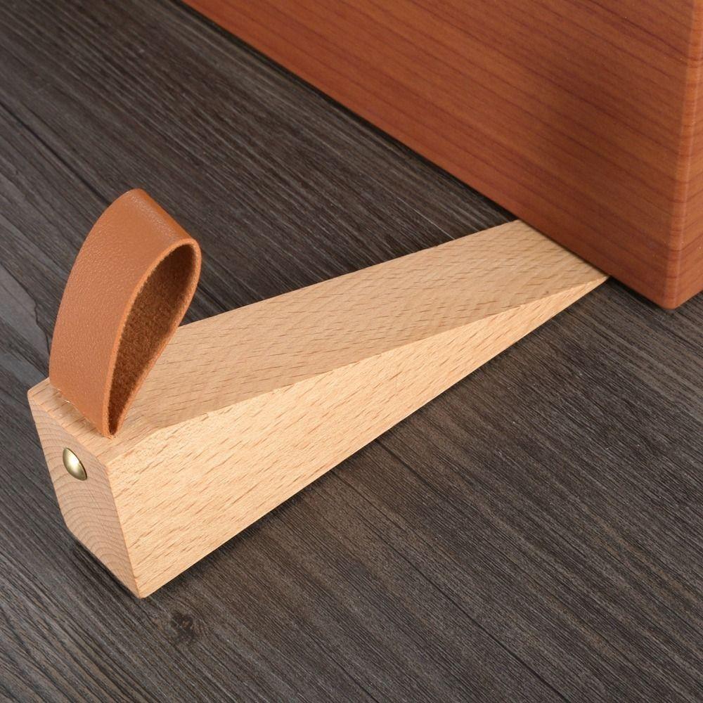 

Kitchen Home Gate Decor Leather Rope Triangular Wedges Non-Slip Stoper Wall Protector Door Stopper S