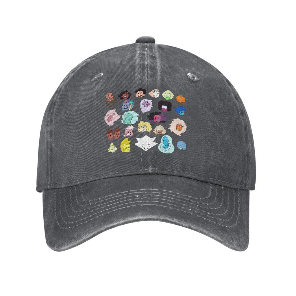 Cappellino in Denim Lavato con Teste di Steven Universe Cappellini da Baseball Casual Cappello Regolabile Estivo Unisex Cappellini da Baseball