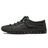Fashion Men Genuine Leather Casual Shoes Classic Outdoor Antiskid Outdoor Shoe Antiskid Wear-Resistant Vulcanized Shoe Comfy Casual Lace