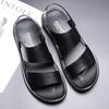 Fashion Brand New Men Sandals High Quality Men Slippers Genuine Leather Shoes Beach Flip-flops Outdoor Soft Soled Open Toe Roman Sandals