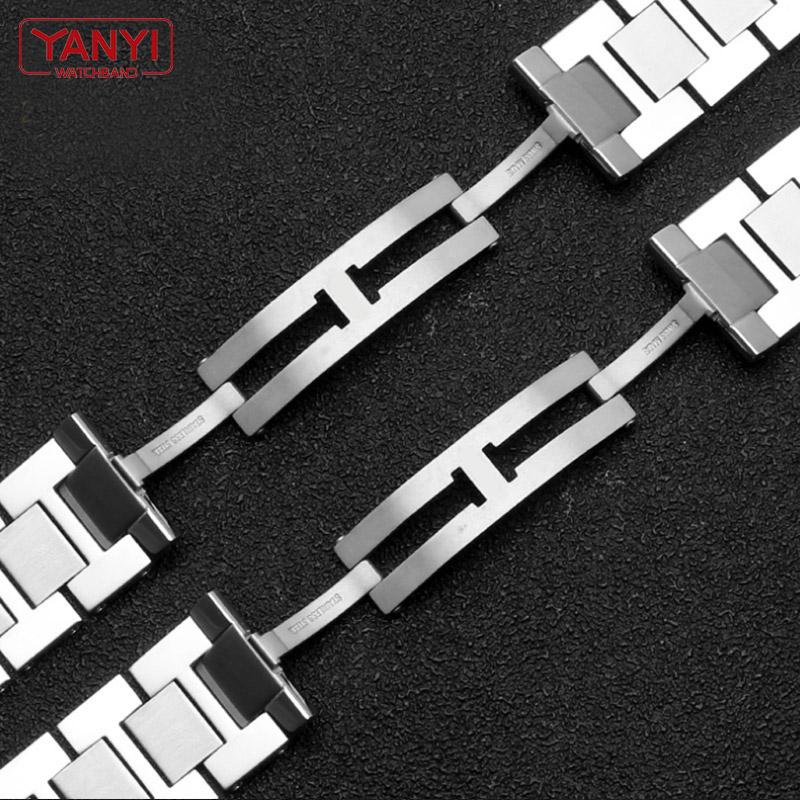 Stainless Bracelet Steel Solid Metal Watchband 16mm 17.5mm 20mm 22mm 23mm for T-ANk S-OLO Watch Band Couples Watch Strap