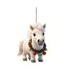 Christmas Pony Ornament 2D Acrylic Hanging Decor for Car And Tree Cute Horse Design Holiday Gift for Kids