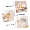 Stovetop Sauce Frying Pan Aluminum Nonstick Pot with Pour Spouts Wooden Handle for Pouring Oil Heating Boiling Milk Frying Eggs