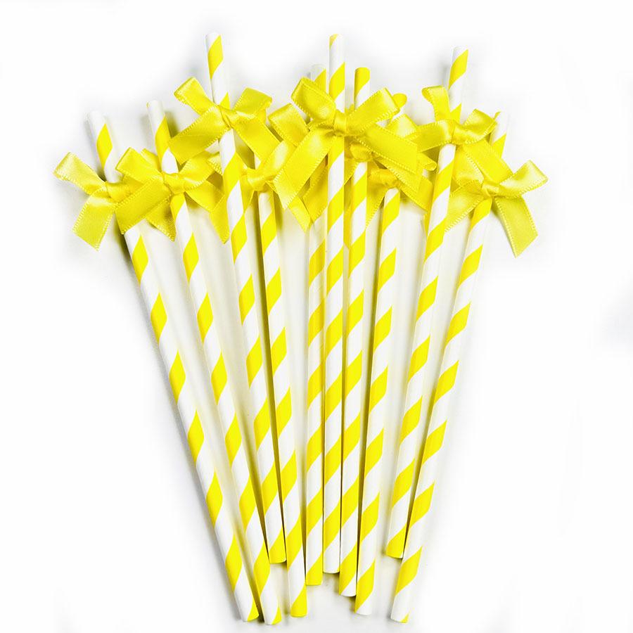 Kreatywne słomki papierowe z kokardką do dekoracji imprezowych i stylizacji stołu deserowego