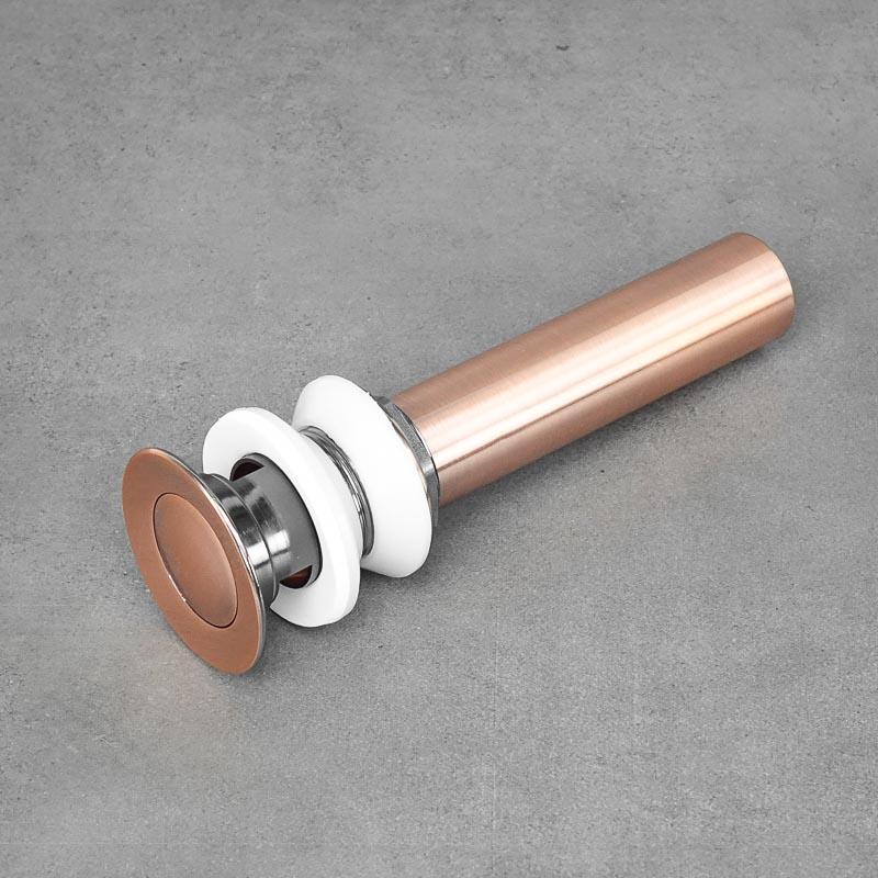 Washbasin Stopper with Overflow Rose Gold COPPER 1 19