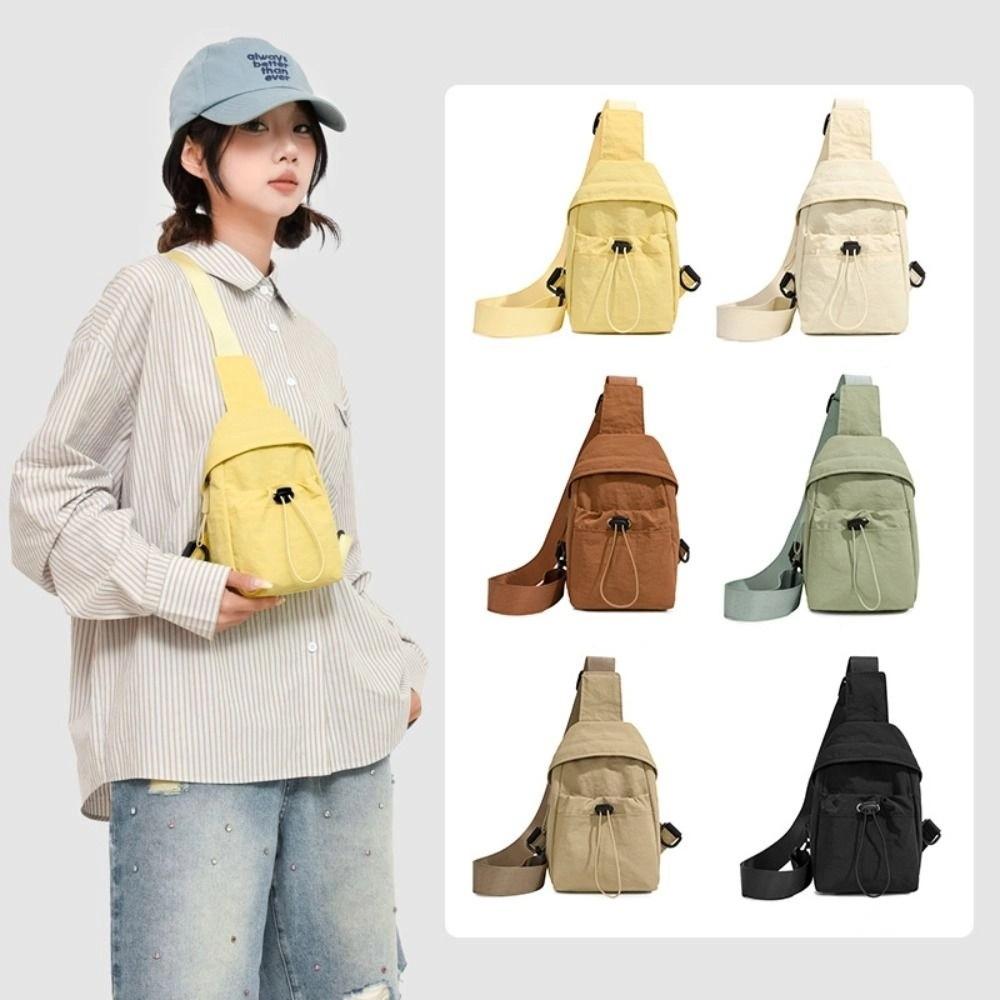 Nylon Mobile Phone Bag Drawstring Shoulder Bag Fashion Women's Breast Bag  Female Lady Girl
