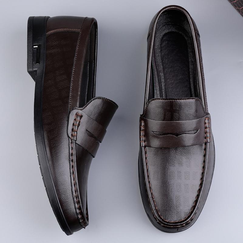 Genuine Leather Men Shoes Loafers Business Casual Leather Shoes Men Flat Shoes Comfortable Moccasins Men Footwear
