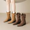 2026 Winter New Collection Autumn/Winter Style Fashionable and Sexy Western Cowboy Pile Short Boots for Women