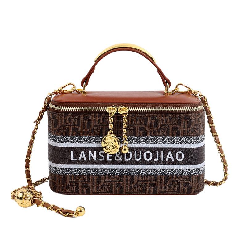 Premium niche design printed box bag women's new commuter shoulder crossbody small square bag