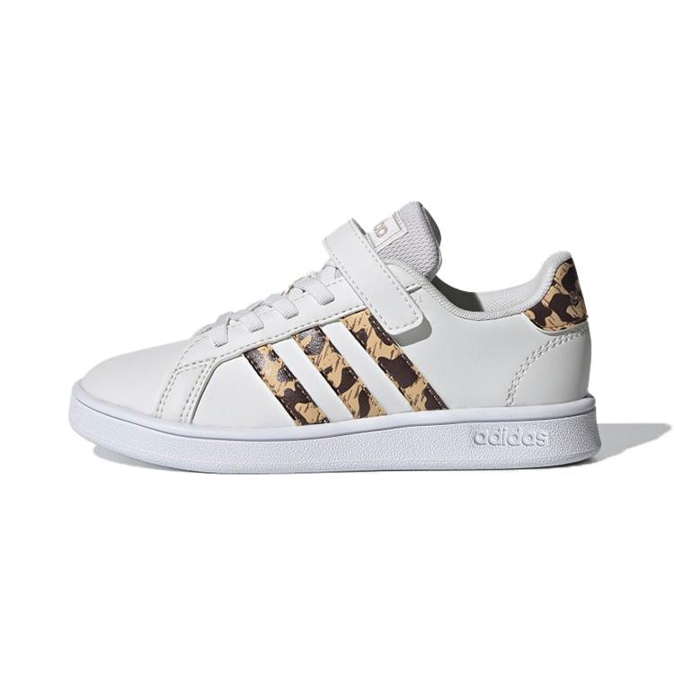 

Adidas Neo GRAND COURT Synthetic Leather Abrasion Resistant Low top Kids Skateboarding Shoes White Leopard Print FZ3516 28.5