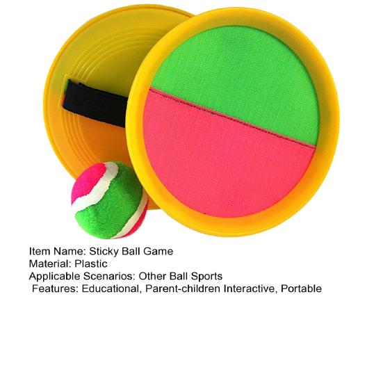 Kids Toss Catch Ball Game with 2 Paddles 1 Ball Indoor Outdoor Backyard Toddlers Boys Girls Parent-children Interactive Sticky Ball Throwing Catcher