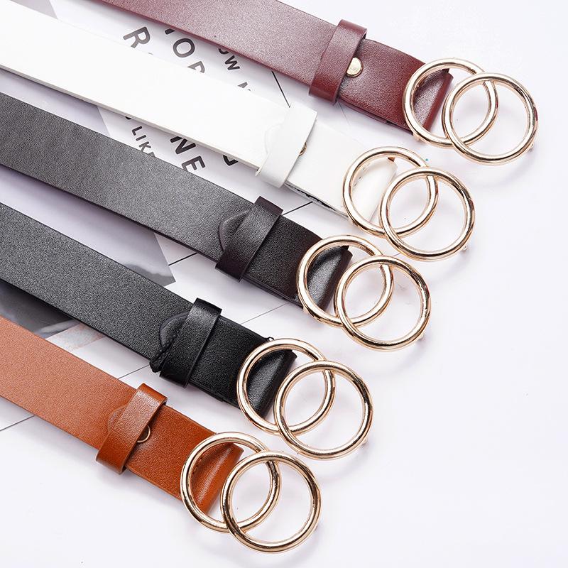 New Ins European and American Double G Buckle Belt for Women, Decorated Denim Student Belt, Versatile Belt for Ladies