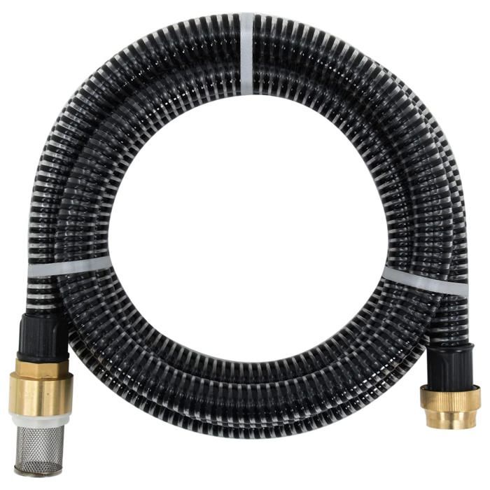 VidaXL Tuyau d'aspiration avec raccords en laiton noir 1,1" 3 m PVC 151054