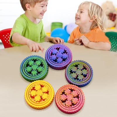 1/5Pcs 3D Printed Fidget Spinner Toy Stress Anxiety Relief Kids Teens Adults Interlocking Gear Fingertip Gyroscope Portable Sensory Spinning Toy