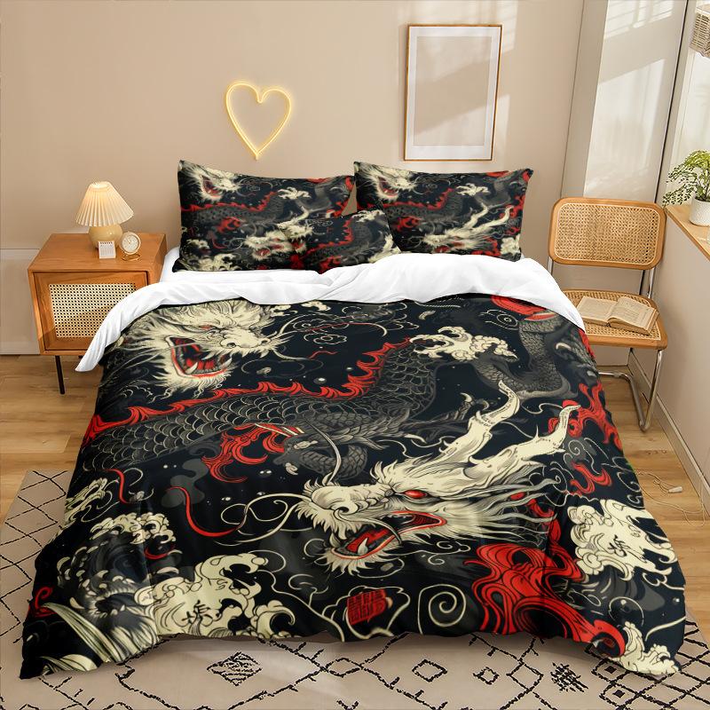 Animationsserie 3D Digitaldruck Dreiteiliges Bettwäscheset Bettlaken Bettbezug