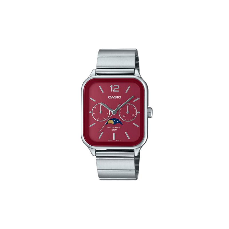 

Casio STANDARD series 50 meters waterproof quartz movement stainless steel strap Japanese and Korean watch men s watch red dial MTP-M305D-4AV червоний
