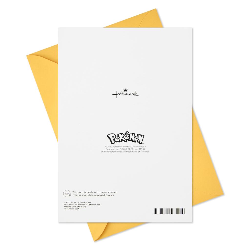 Hallmark Pokemon Birthday Card for Kids and Pop-Up (Pikachu, Szechuan, Charmander, Bulbasaur)