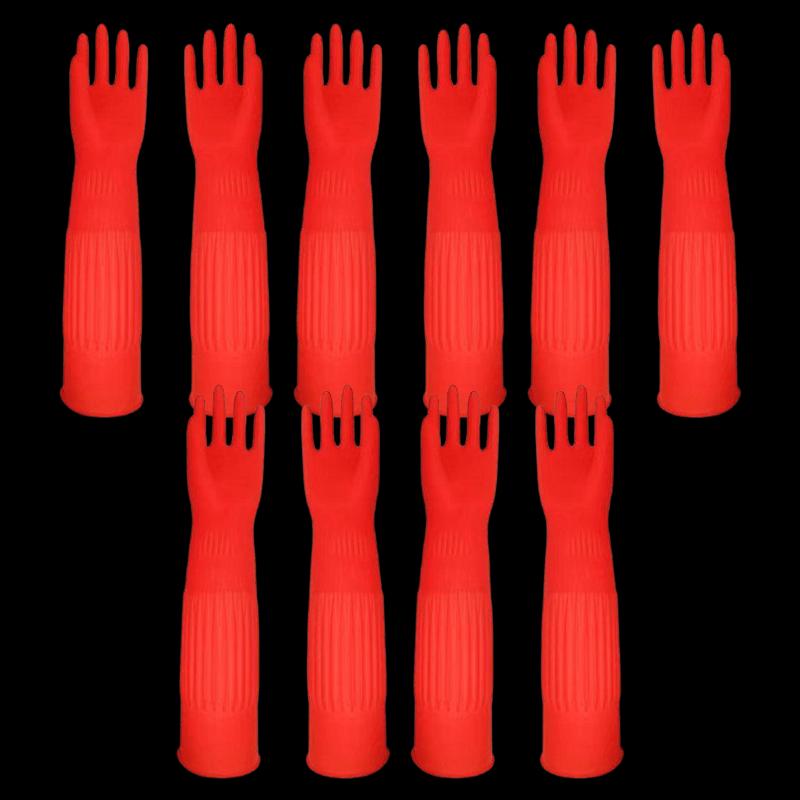 Qitu 45cm Extra-Thick Unlined Red Gloves (5-Pack) красный
