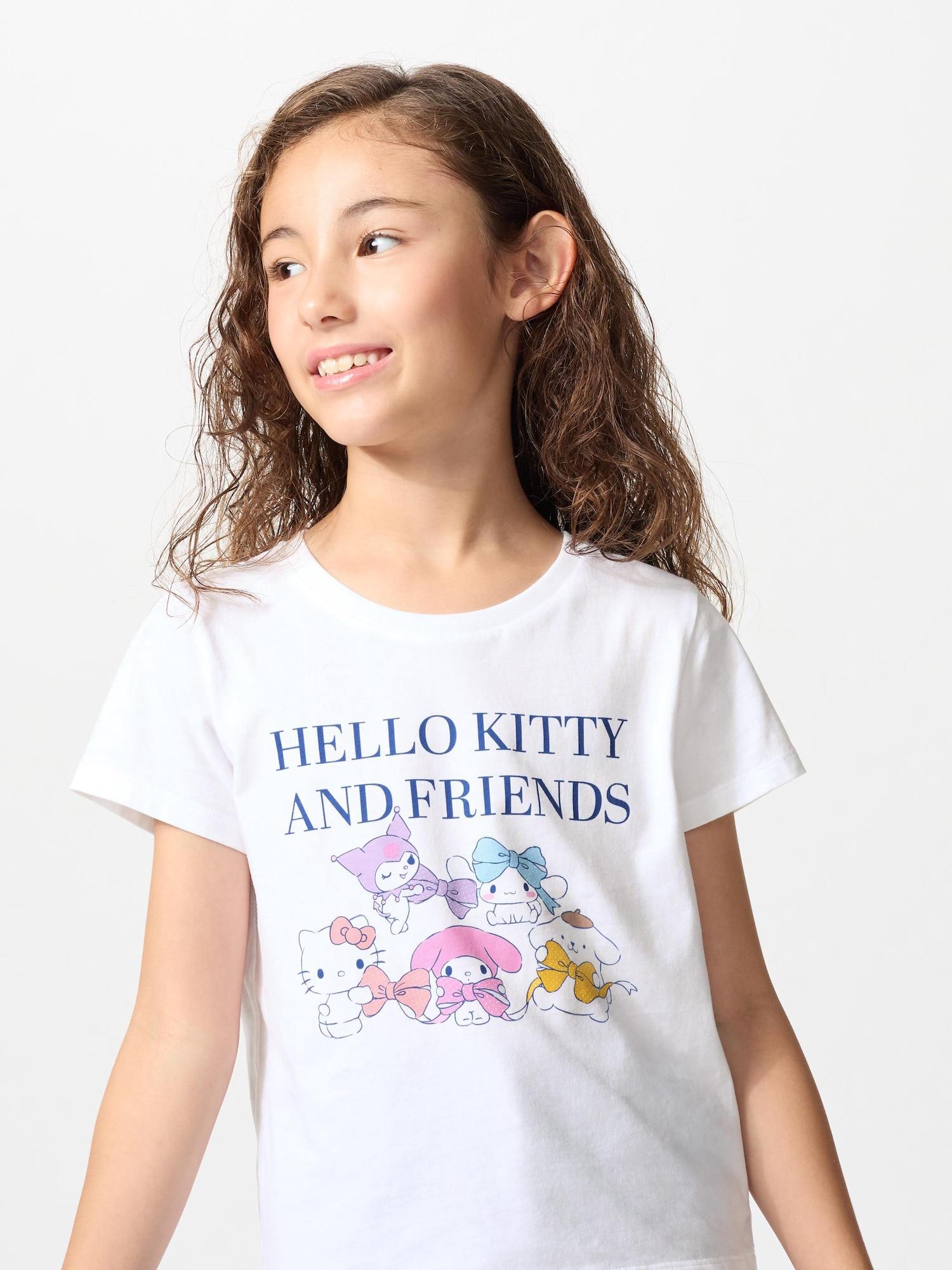 

Uniqlo Футболка для девочек Sanrio Cropped UT Graphic с коротким рукавом A 00 WHITE/KIDS 160