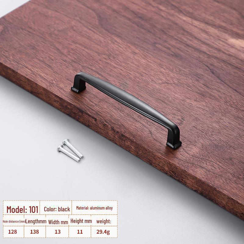 Black Aluminum Alloy European-Style Drawer & Cabinet Handle