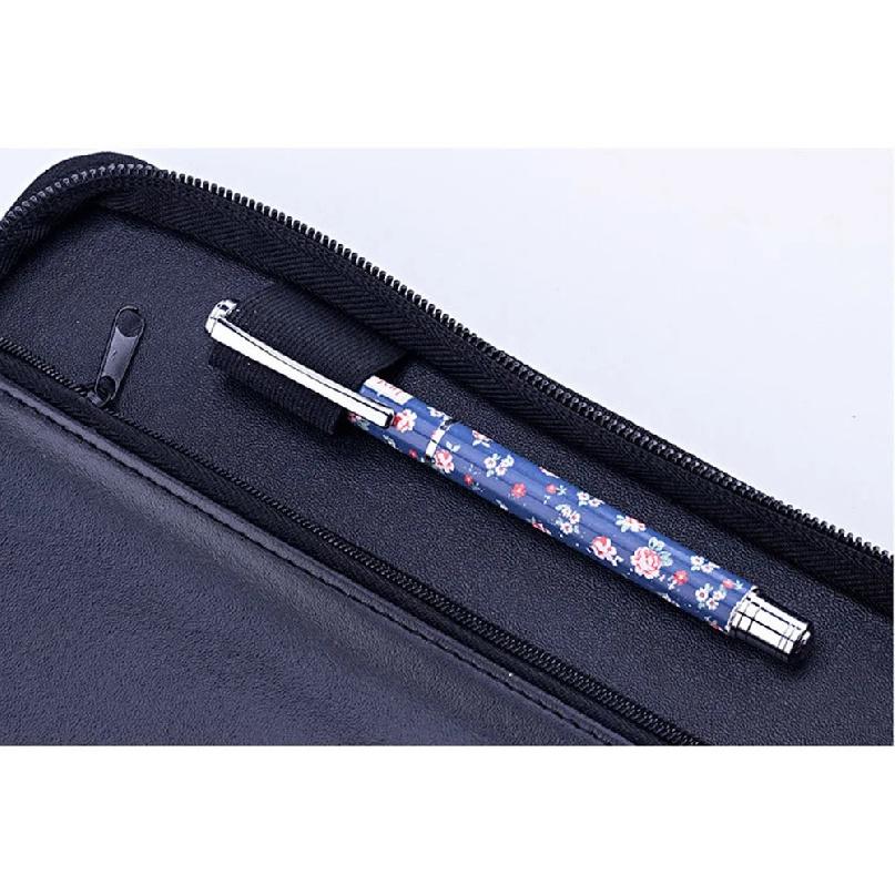 A5 Padfolio File Folder Document Bag with Calculator Zipper Fichario Binder Notebook Briefcase Executive Spiral 6 Ring Note Book