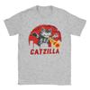 Unisex Womens Catzilla Cat T Shirts Kitten Cat Lover 100 Cotton Clothes Casual Short Sleeve Crewneck Tees Plus Size TShirts